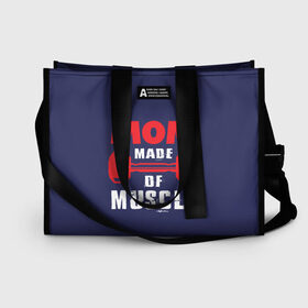 Сумка-шоппер 3D с принтом Наращивание мышц во Владимире, 100% полиэстер | застегивается на металлическую кнопку; внутренний карман застегивается на молнию. Стенки укреплены специальным мягким материалом, чтобы защитить содержимое от несильных ударов
 | conquer | гиря и мышцы | идеальный пресс | идеальный рельеф | кусок мяса | мышцы | наращивание мышц