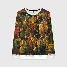 Женский свитшот 3D с принтом 100 ЗНАМЕНИТЫХ ЛЮДЕЙ КАРТИНА во Владимире, 100% полиэстер с мягким внутренним слоем | круглый вырез горловины, мягкая резинка на манжетах и поясе, свободная посадка по фигуре | аристотель | бетховен | брюс ли | ван гог | горький | кастро | конфуций | корчагин | ленин | майк тайсон | маркс | мать тереза | моцарт | мэрилин монро | наполеон | пикассо | спилберг | толстой | форд