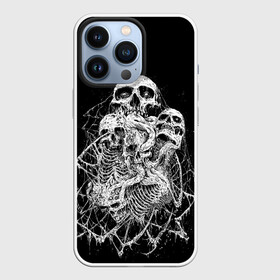 Чехол для iPhone 13 Pro ЧЕРЕПА: во Владимире,  |  | Тематика изображения на принте: black | death | horror | metal | skull | white | арт | белый | зомби | кости | паутина | скелет | череп | черный