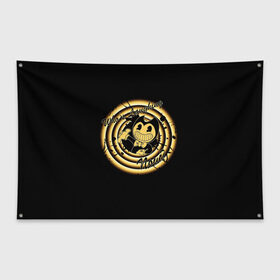 Флаг-баннер с принтом Bendy And The Ink Machine во Владимире, 100% полиэстер | размер 67 х 109 см, плотность ткани — 95 г/м2; по краям флага есть четыре люверса для крепления | bendy | bendy and the ink machine | tegunvteg | бенди | бени | бенни | бэнди | детская | детям | игра | капли | компьютерная игра | краска | машина | подтеки | ужастик | чернила | чернильная