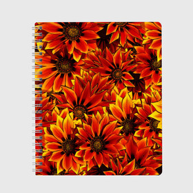 Тетрадь с принтом Цветы во Владимире, 100% бумага | 48 листов, плотность листов — 60 г/м2, плотность картонной обложки — 250 г/м2. Листы скреплены сбоку удобной пружинной спиралью. Уголки страниц и обложки скругленные. Цвет линий — светло-серый
 | Тематика изображения на принте: вайб | молодежное | хайп | цветы | яркое