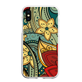 Чехол для iPhone XS Max матовый с принтом Векторная клумба во Владимире, Силикон | Область печати: задняя сторона чехла, без боковых панелей | арт | большие цветы | большой цветок | вектор | векторный рисунок | красные цветы | красный цветок | рисунок | цветок | цветы