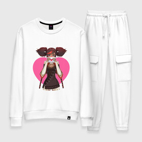 Женский костюм хлопок Валентинка Синь Янь: во Владимире, 100% хлопок | на свитшоте круглая горловина, мягкая резинка по низу. Брюки заужены к низу, на них два вида карманов: два 