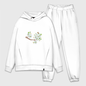 Мужской костюм хлопок OVERSIZE с принтом Весенняя красота во Владимире,  |  | бабочки | весна. | пчёлы | сакура | цветы