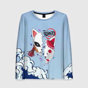 Женский лонгслив 3D Маски из Клинок, рассекающий демонов: во Владимире, 100% полиэстер | длинные рукава, круглый вырез горловины, полуприлегающий силуэт | demon slayer | kamado | kimetsu no yaiba | nezuko | tanjiro | аниме | гию томиока | зеницу агацума | иноске хашибира | камадо | клинок | корзинная девочка | манга | музан кибуцуджи | незуко | рассекающий демонов | танджиро