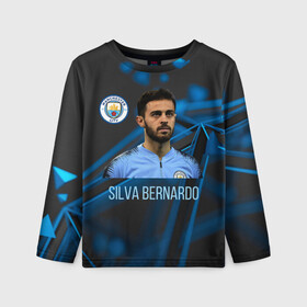 Детский лонгслив 3D с принтом Silva Bernardo Манчестер Сити во Владимире, 100% полиэстер | длинные рукава, круглый вырез горловины, полуприлегающий силуэт
 | manchester city | бернарду силва | манчестер сити | сборная португалии | футбол | футболист