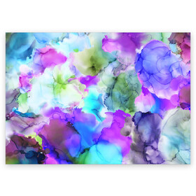 Поздравительная открытка с принтом Акварельная краска во Владимире, 100% бумага | плотность бумаги 280 г/м2, матовая, на обратной стороне линовка и место для марки
 | Тематика изображения на принте: abstract | art | casual | gradient | summer | texture | watercolor | абстракция | акварель | брызги красок | градиент | краски | лето | повседневный стиль | пятна | разводы красок | разноцветные разводы | текстура | узор