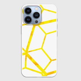 Чехол для iPhone 13 Pro Hexagon: во Владимире,  |  | Тематика изображения на принте: hexagon | high tech | lines | sun | yellow | линии | многоугольник | насыщенный желтый | паутина | солнце | хай тек | шестиугольник | яркий