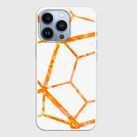 Чехол для iPhone 13 Pro Hexagon: во Владимире,  |  | Тематика изображения на принте: hexagon | high tech | lines | orange | линии | многоугольник | огонь | оранжевый | паутина | пламя | хай тек | шестиугольник | яркий