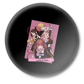 Значок с принтом Kaguya Sama Госпожа Кагуя во Владимире,  металл | круглая форма, металлическая застежка в виде булавки | ahegao | anime | chika | fujiwara | girl | girls | is | kaguya | love | sama | senpai | waifu | war | аниме | ахегао | в | вайфу | войне | госпожа | девушка | кагуя | как | любви | манга | на | семпай | сенпай | тян | тяночка | чика