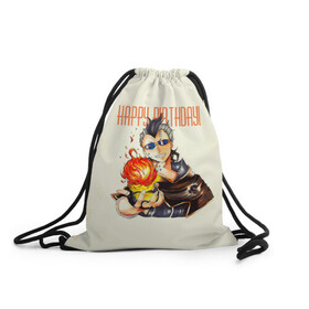 Рюкзак-мешок 3D С днем рождения! Магна Свинг: во Владимире, 100% полиэстер | плотность ткани — 200 г/м2, размер — 35 х 45 см; лямки — толстые шнурки, застежка на шнуровке, без карманов и подкладки | asta | black bulls | black clover | yuno | акума | аниме | аста | блэк кловер | буракку куро:ба | ко дню рождения | королевство клевера | король магов | магна | манга | подарок | праздничный | пятилистник | черный бык