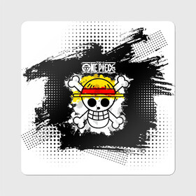 Магнит виниловый Квадрат Весёлый Роджер пиратов Соломенной Шляпы: во Владимире, полимерный материал с магнитным слоем | размер 9*9 см, закругленные углы | Тематика изображения на принте: anime | manga | one piece | аниме | большой куш | ван пис | весёлый роджер | вон пис | король пиратов | логотип | манга | монки д. луффи | мугивары | перекрещённый костями | пират | пиратский флаг