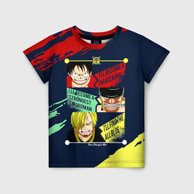 Детская футболка 3D Луффи, Зоро и Санджи One Piece: во Владимире, 100% гипоаллергенный полиэфир | прямой крой, круглый вырез горловины, длина до линии бедер, чуть спущенное плечо, ткань немного тянется | Тематика изображения на принте: monkey d. luffy | one piece | vinsmoke sanji | zoro roronoa | большой куш | ван пис | винсмок санджи | вон пис | зородзюро | капитан | кок | луси | луфи | луффи | манки д. луффи | мугивара | пират | ророноа зоро | соломенная шляпа