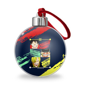 Ёлочный шар Луффи, Зоро и Санджи One Piece: во Владимире, Пластик | Диаметр: 77 мм | Тематика изображения на принте: monkey d. luffy | one piece | vinsmoke sanji | zoro roronoa | большой куш | ван пис | винсмок санджи | вон пис | зородзюро | капитан | кок | луси | луфи | луффи | манки д. луффи | мугивара | пират | ророноа зоро | соломенная шляпа