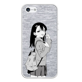 Чехол для iPhone 5/5S матовый с принтом Нагаторо-сан с рюкзаком во Владимире, Силикон | Область печати: задняя сторона чехла, без боковых панелей | аниме | нагаторо | садистка | ученица | хаясэ | школьница