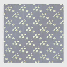 Магнитный плакат 3Х3 Ромашки на сером паттерн: во Владимире, Полимерный материал с магнитным слоем | 9 деталей размером 9*9 см | летний принт | паттерн | полевые цветы | природа | растения | ромашки | серый | цветы