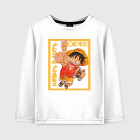 Детский лонгслив хлопок Monkey D. Luffy One Piece: во Владимире, 100% хлопок | круглый вырез горловины, полуприлегающий силуэт, длина до линии бедер | Тематика изображения на принте: anime | manga | monkey d. luffy | one piece | аниме | большой куш | ван пис | вон пис | гол д. роджер | кайдо | король пиратов | луфи | луффи | манга | манки д. луффи | нами | нико робин | пират | портгас д. эйс | ророноа зоро