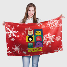 Флаг 3D Новогоднее Время Приключений 2022: во Владимире, 100% полиэстер | плотность ткани — 95 г/м2, размер — 67 х 109 см. Принт наносится с одной стороны | 2022 | adventure time | new year | время приключений | зима | праздник