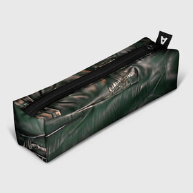 Пенал школьный 3D с принтом Постап стайл - рваная куртка во Владимире, 100% полиэстер | плотная ткань, застежка на молнии | Тематика изображения на принте: гранж | депрессивный | кожа | постап | постапокалипсис | темный | черный