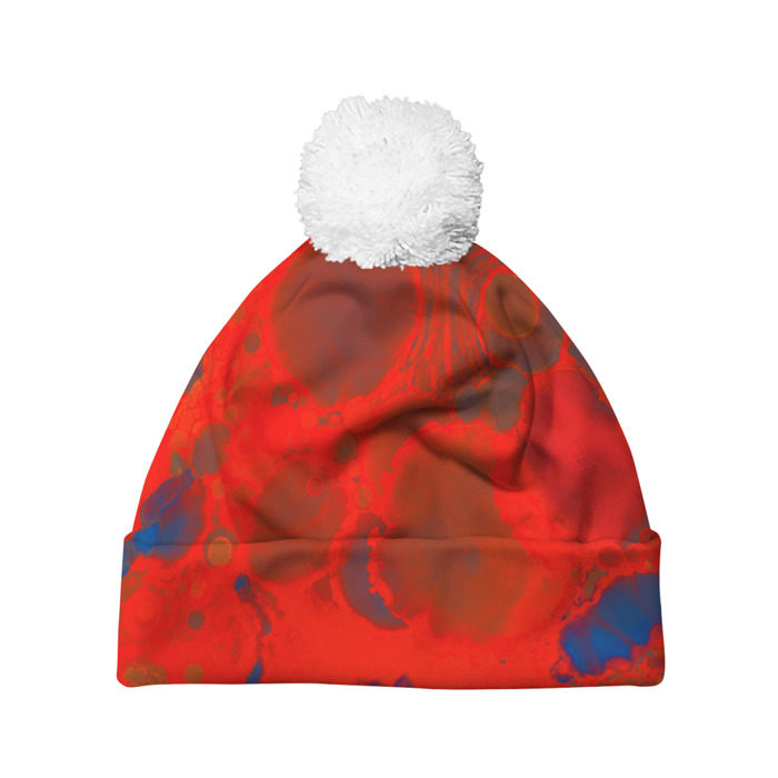 Шапка 3D c помпоном Краски лета фото
