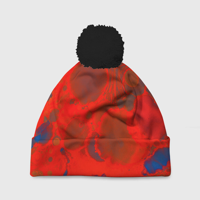 Шапка 3D c помпоном Краски лета фото