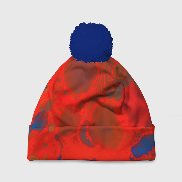Шапка 3D c помпоном Краски лета фото