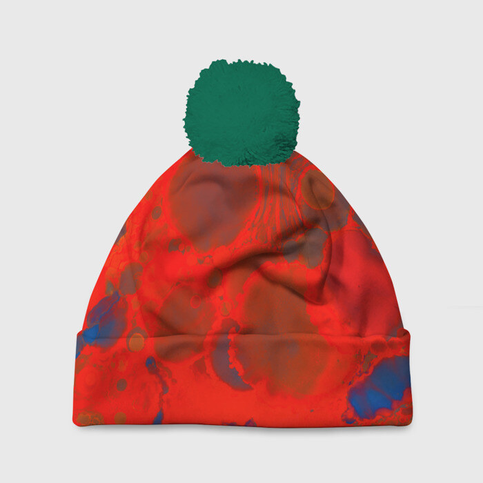 Шапка 3D c помпоном Краски лета фото