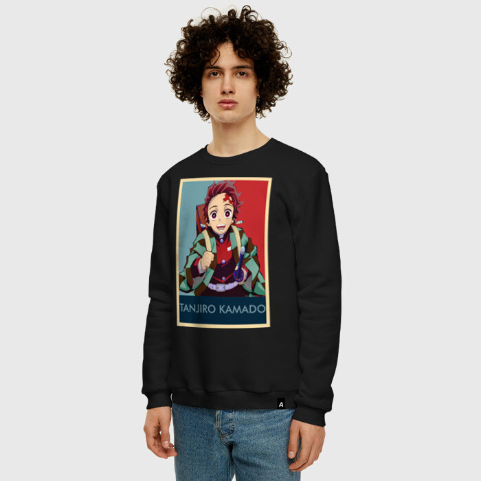 Мужской свитшот хлопок Танджиро Камадо фото