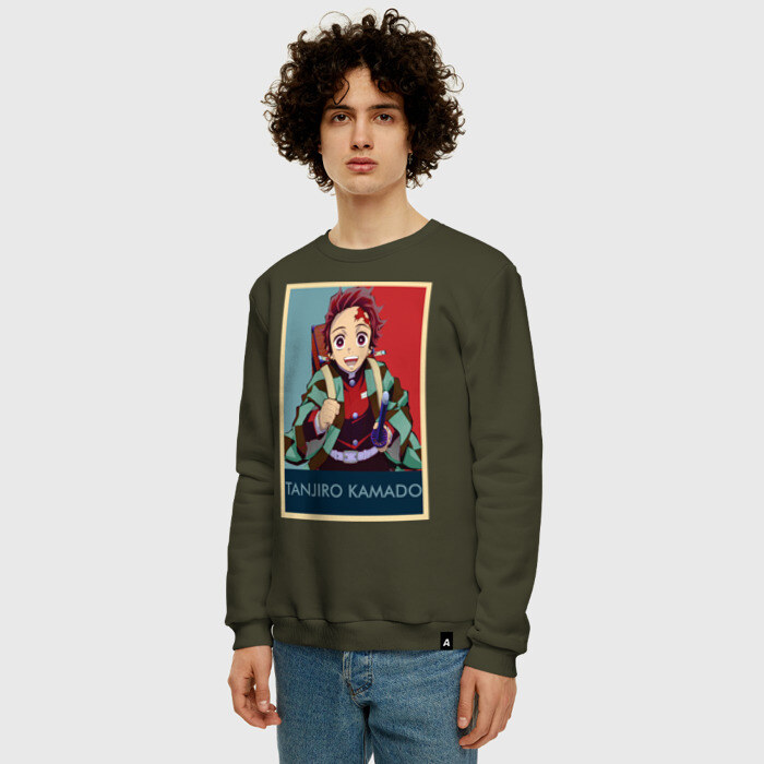 Мужской свитшот хлопок Танджиро Камадо фото