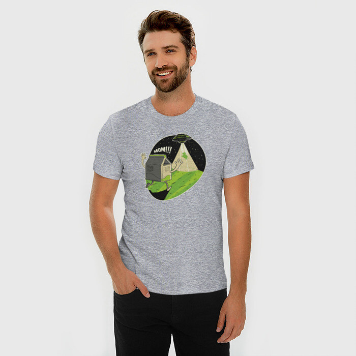 Мужская футболка премиум НЛО Молоко фото