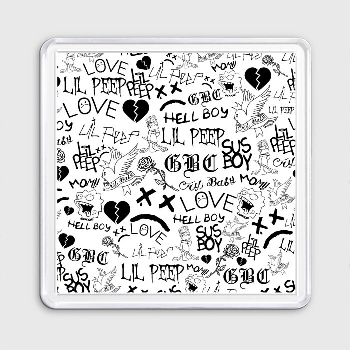 Магнит 55*55 LIL PEEP | ЛИЛ ПИП LOGOBOMBING фото