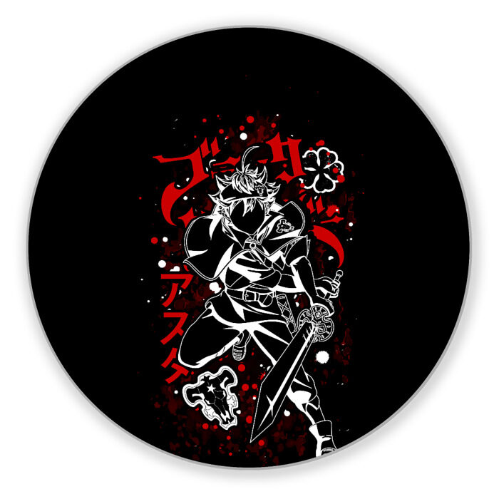 Коврик для мышки круглый ЧЁРНЫЙ КЛЕВЕР, АСТА фото