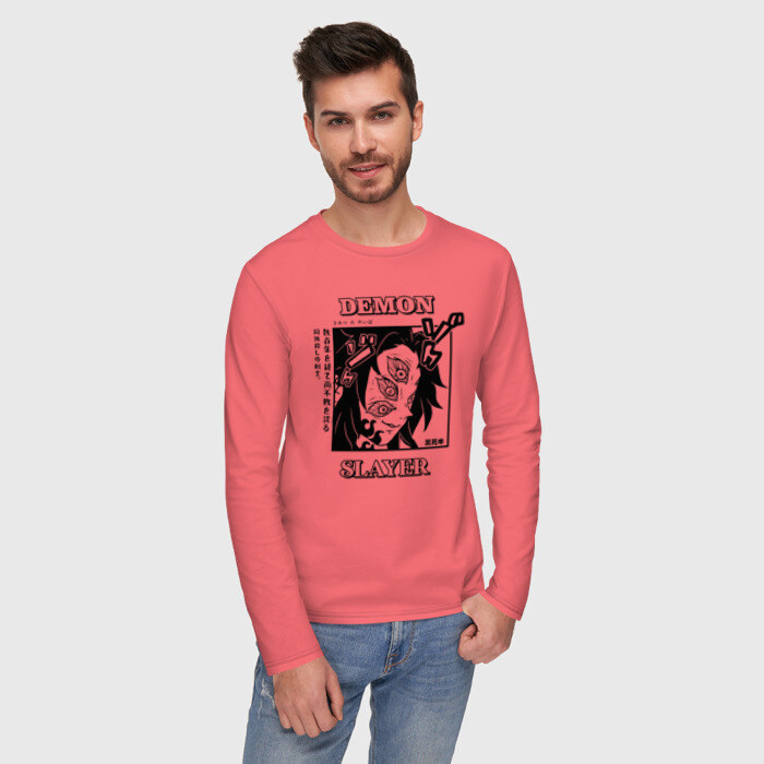 Мужской лонгслив хлопок Кокушибо Demon Slayer фото