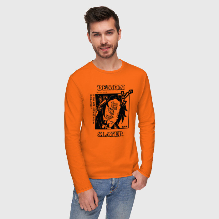 Мужской лонгслив хлопок Кокушибо Demon Slayer фото
