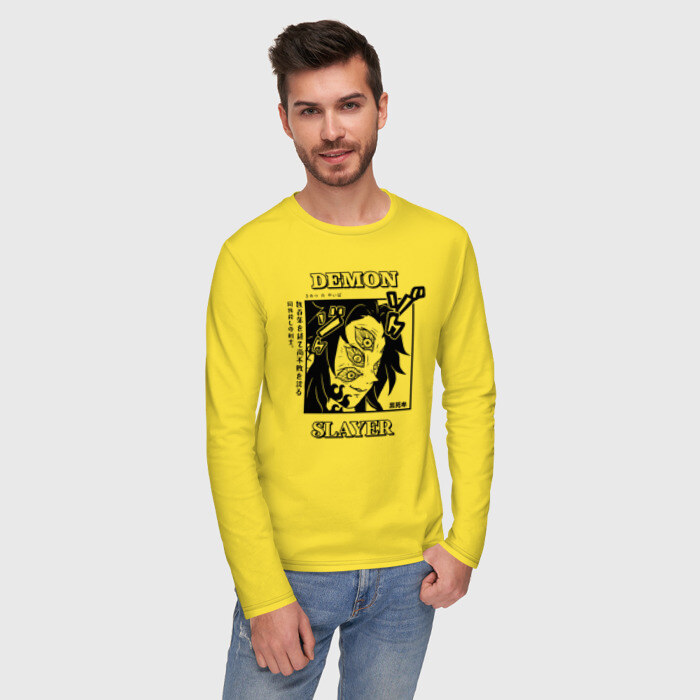 Мужской лонгслив хлопок Кокушибо Demon Slayer фото