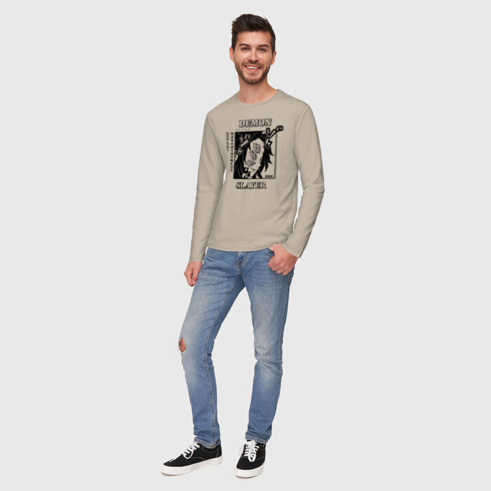 Мужской лонгслив хлопок Кокушибо Demon Slayer фото