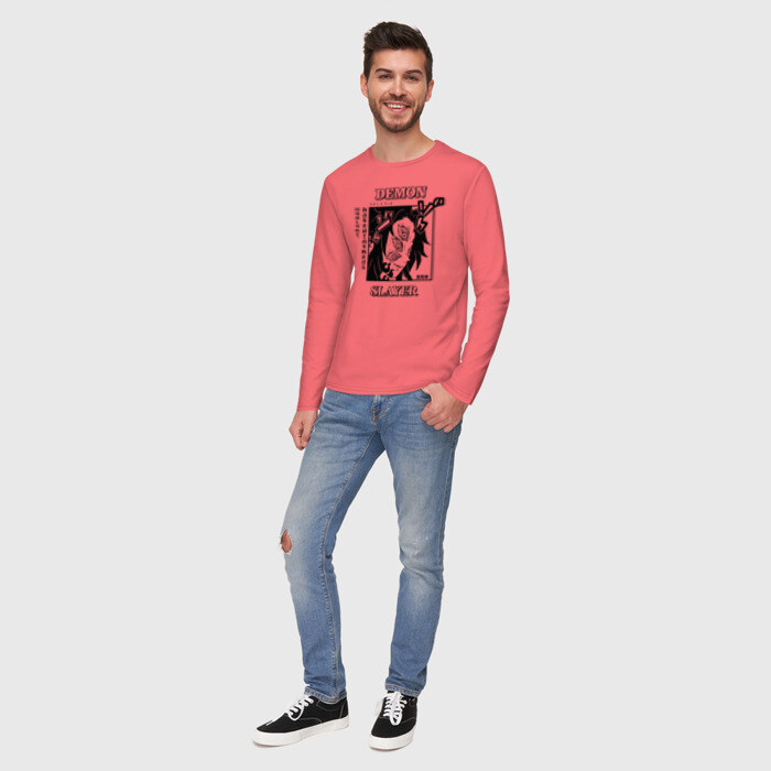 Мужской лонгслив хлопок Кокушибо Demon Slayer фото