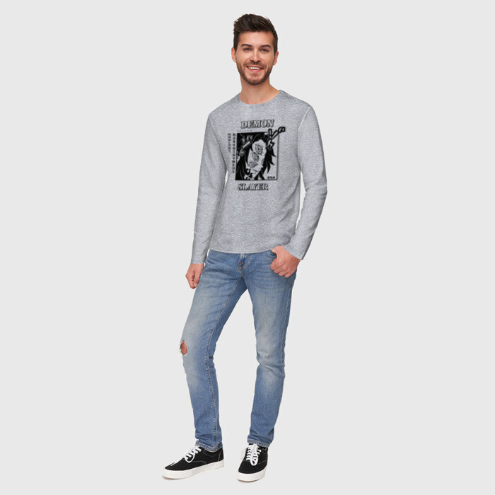 Мужской лонгслив хлопок Кокушибо Demon Slayer фото