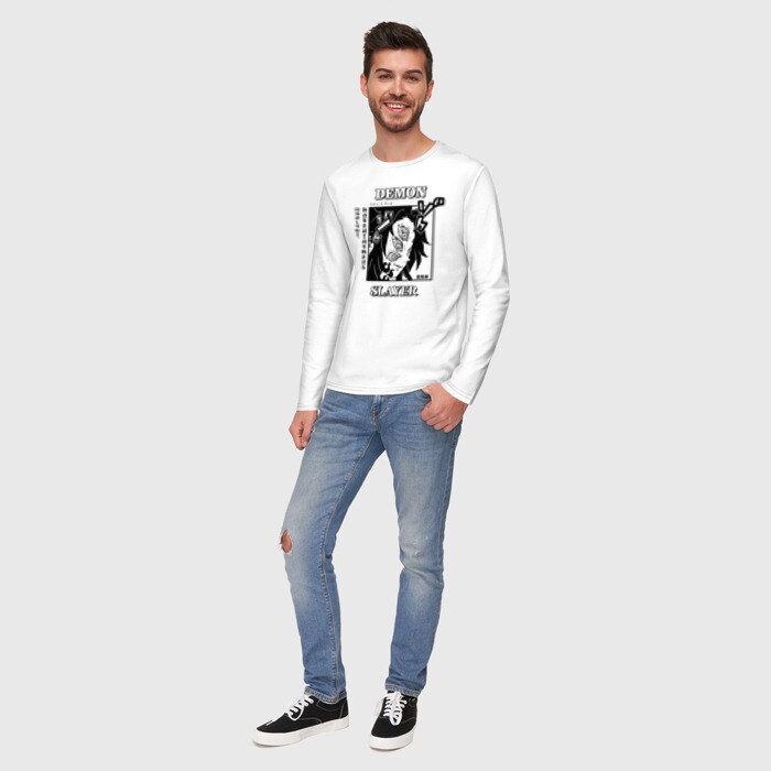 Мужской лонгслив хлопок Кокушибо Demon Slayer фото