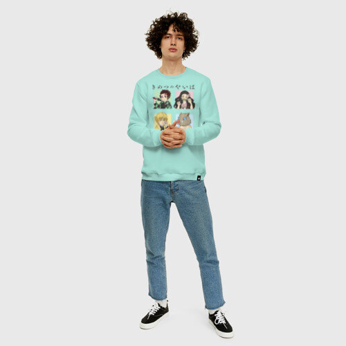 Мужской свитшот хлопок Танджиро Незуко Зеницу Иноске фото