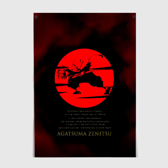 Постер Agatsuma Zenitsu Kimetsu no Yaiba фото