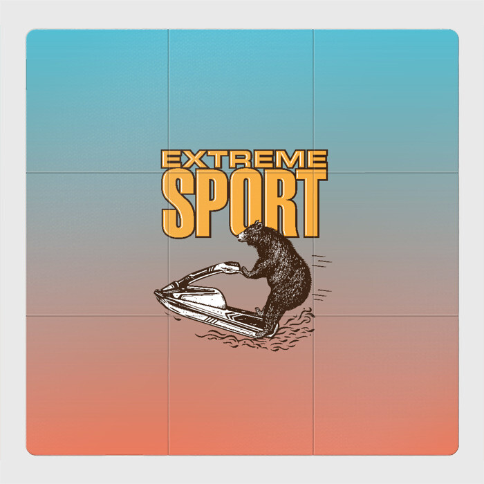 Магнитный плакат 3Х3 Медведь экстремальный спорт фото