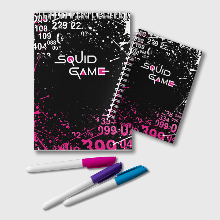 Блокнот ИГРА В КАЛЬМАРА БРЫЗГИ КРАСОК фото